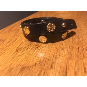 Tory Burch Double-Wrap Logo Stud Bracelet